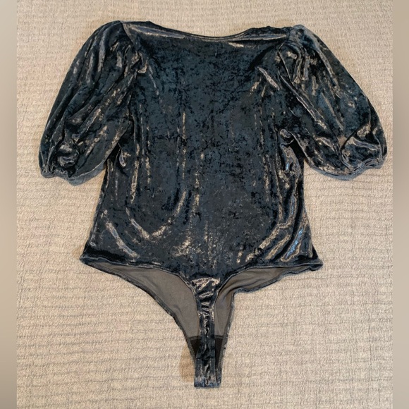 Free People Intimately Don’t You Wish Body Suit Velvet Silver/Gray Size Large - Picture 5 of 11